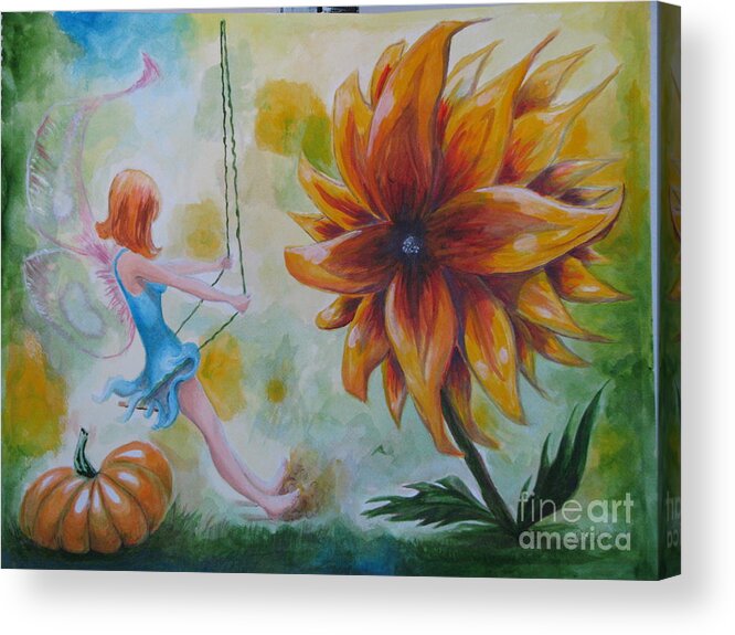 Fairies Acrylic Print featuring the painting BOO by Patricia Kanzler