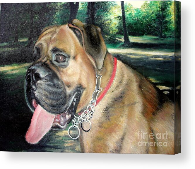 Dog Acrylic Print featuring the painting Boss by Sorin Apostolescu