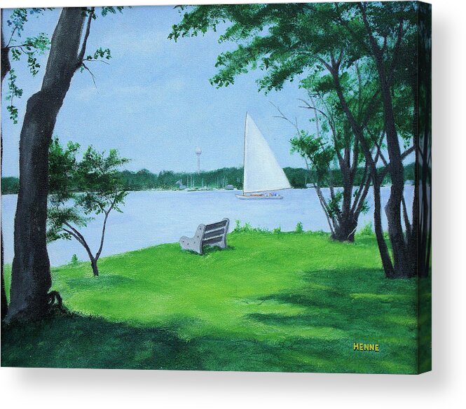 Island Heights Acrylic Print featuring the painting Boy Scout Island by Robert Henne