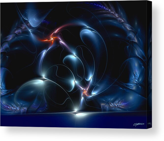 Abstract Acrylic Print featuring the digital art Brain Dancing by Casey Kotas