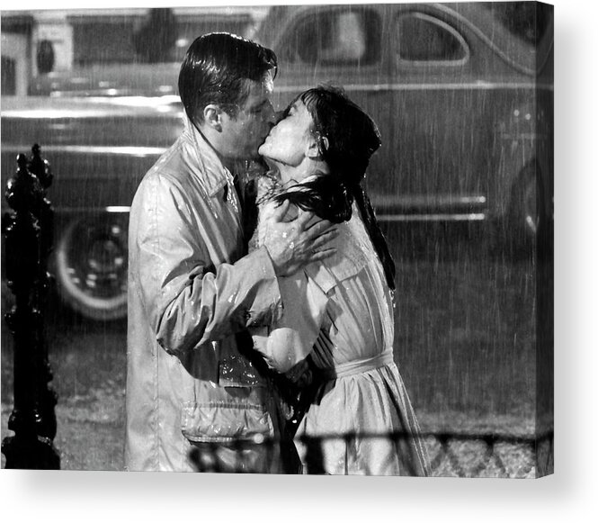 Paramount Acrylic Print featuring the photograph BREAKFAST AT TIFFANYS Audrey Hepburn and George Peppard by Vintage Collectables
