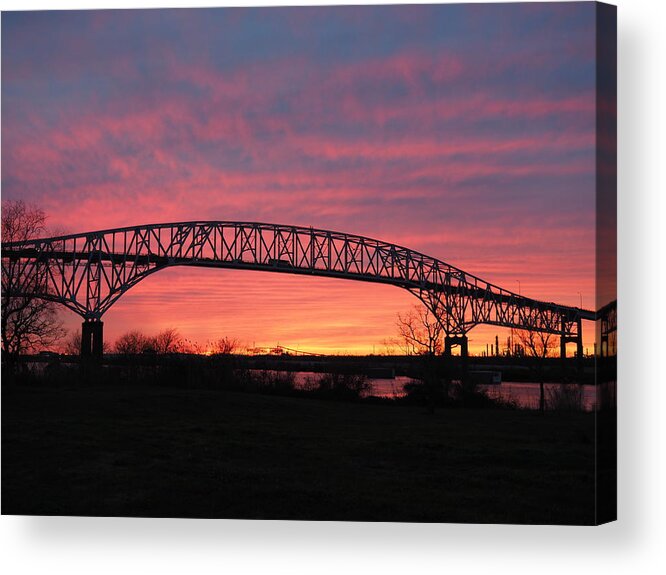 Bridge Acrylic Print featuring the photograph Bridge Sunset by Jerry Connally