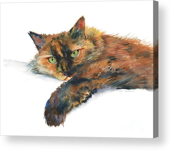 Cat Acrylic Print featuring the painting Brina by Amy Kirkpatrick