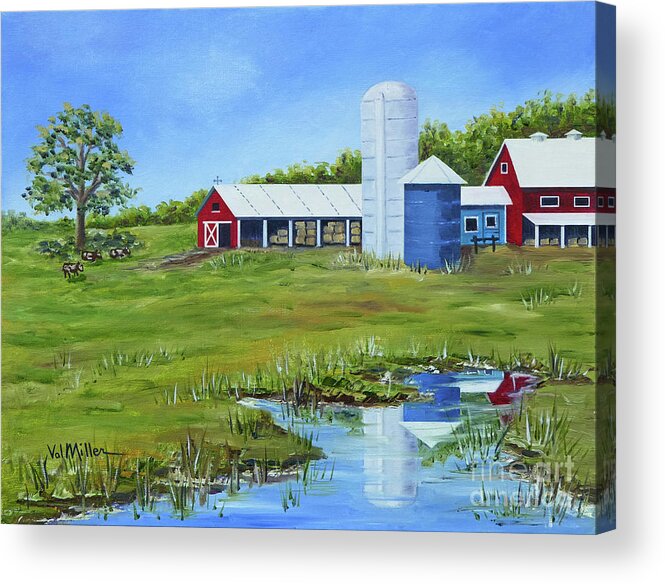 Oil Painting Acrylic Print featuring the painting Bucks County Farm by Val Miller