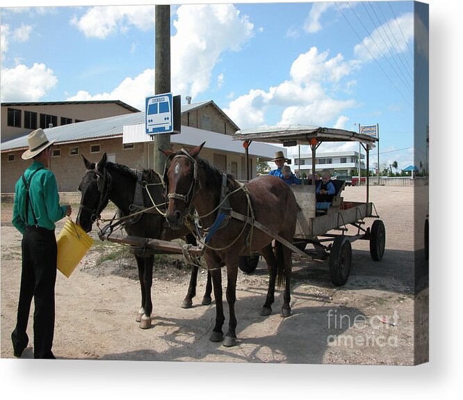 Belize Acrylic Print featuring the photograph Bus Stop by Jim Goodman