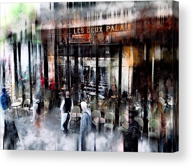 Sidewalk Acrylic Print featuring the photograph Busy Sidewalk by John Rivera