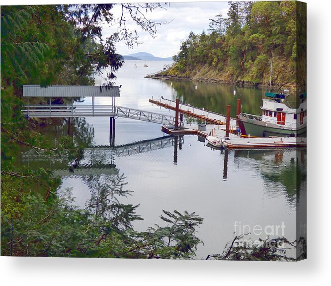 Victoria Acrylic Print featuring the photograph Butchart Bay Reflection by Charles Robinson