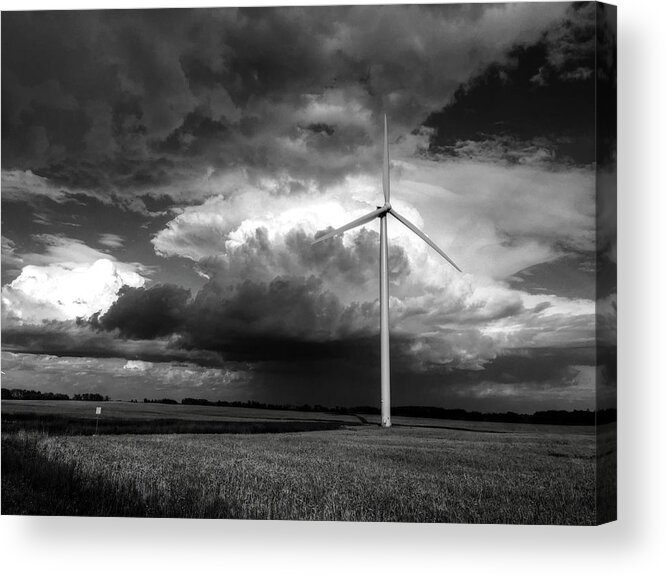 Ranch  Acrylic Print featuring the photograph BW Mill by David Matthews