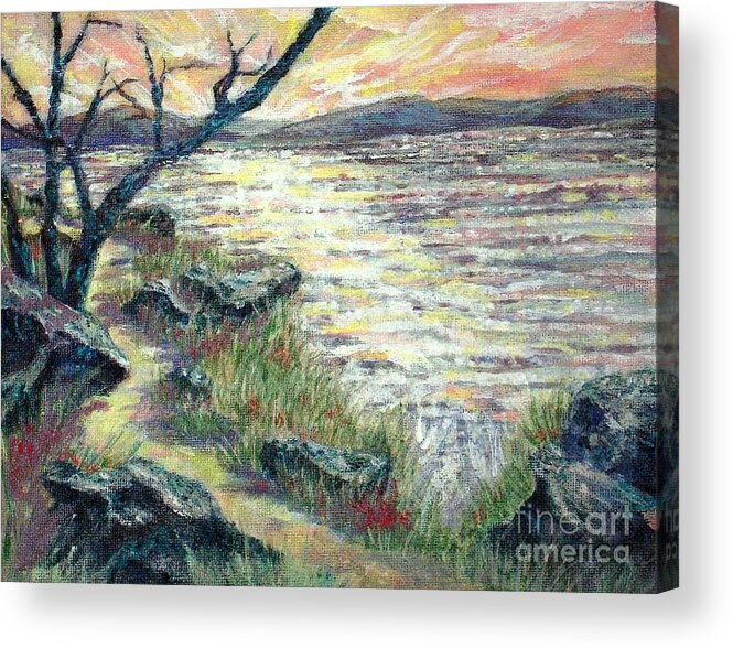 Seascape Acrylic Print featuring the painting By the Sea by Gail Allen