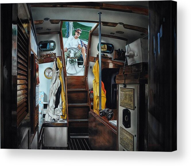 Boating Acrylic Print featuring the painting Cabin Fever by Robert W Cook