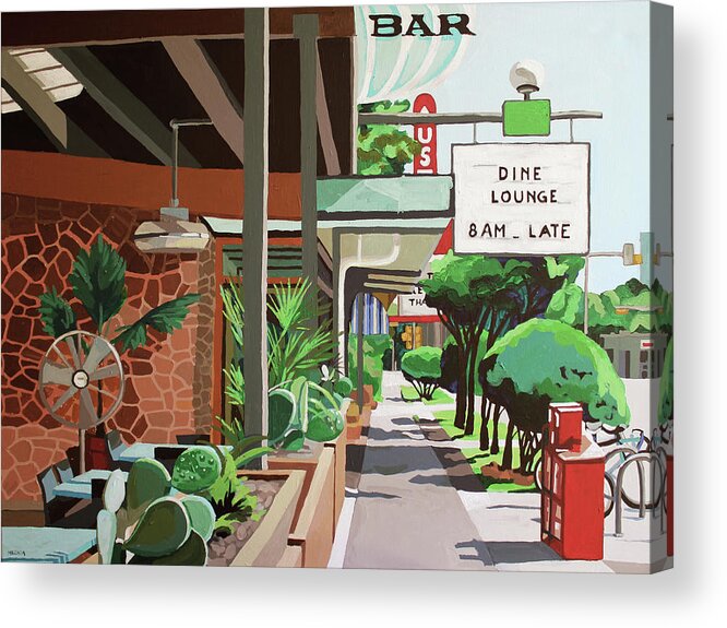 City Scenes Acrylic Print featuring the painting Cactus Cafe by Melinda Patrick