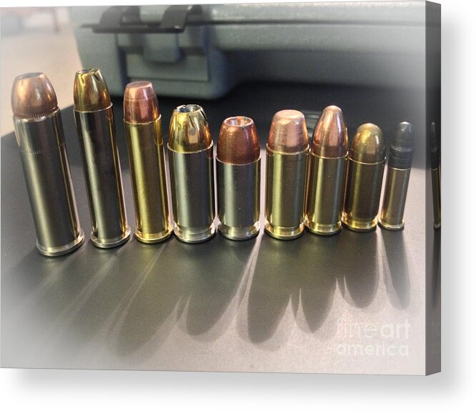 Ammo. Guns Acrylic Print featuring the photograph Calibers by Dale Powell
