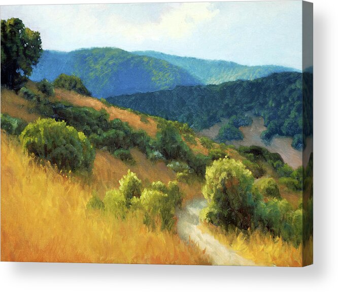 California Acrylic Print featuring the painting California Hills by Armand Cabrera