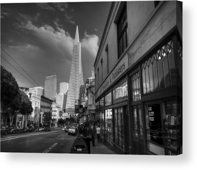 San Francisco California Acrylic Print featuring the photograph California - San Francisco 009 BW by Lance Vaughn