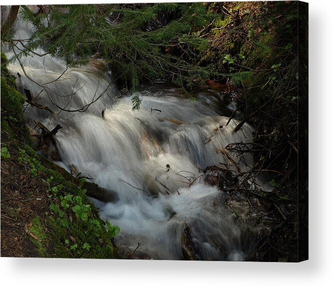Flowing Water Acrylic Print featuring the photograph Calming Stream by DeeLon Merritt