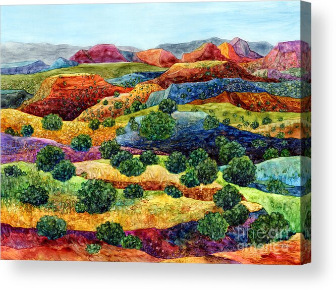 Canyon Acrylic Print featuring the painting Canyon Impressions by Hailey E Herrera