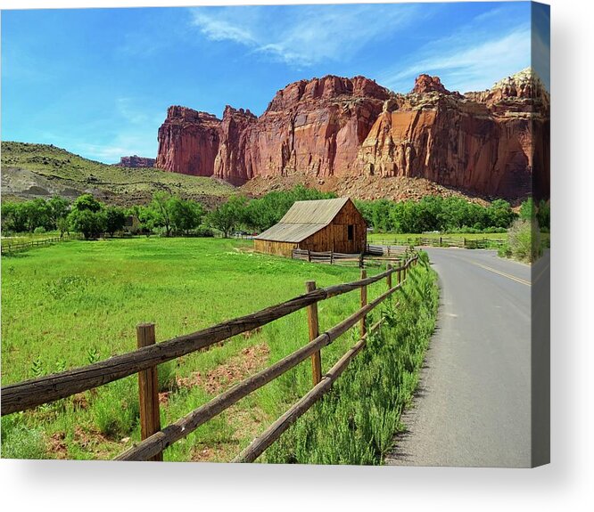 Capitol Reef Acrylic Print featuring the photograph Capitol Reef Barn by Connor Beekman