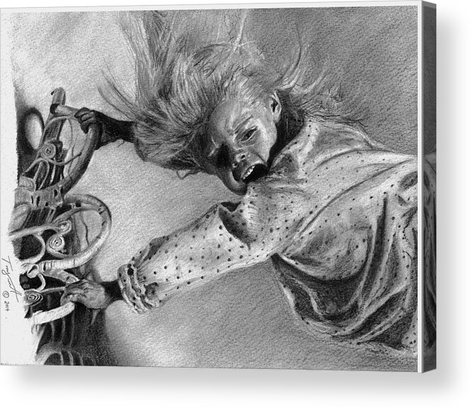 Poltergeist Acrylic Print featuring the drawing Carol Ann Poltergeist by Tony Orcutt