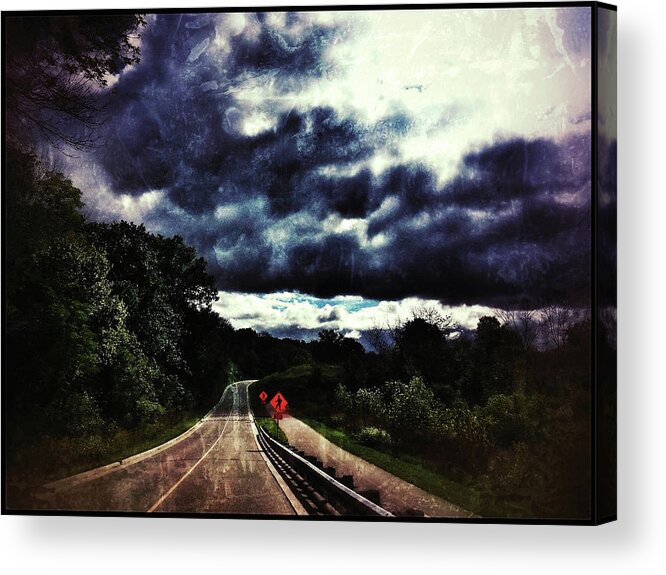 Road Acrylic Print featuring the photograph Caution by Al Harden