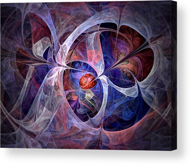 North Star Acrylic Print featuring the digital art Celestial North - Fractal Art by Nirvana Blues