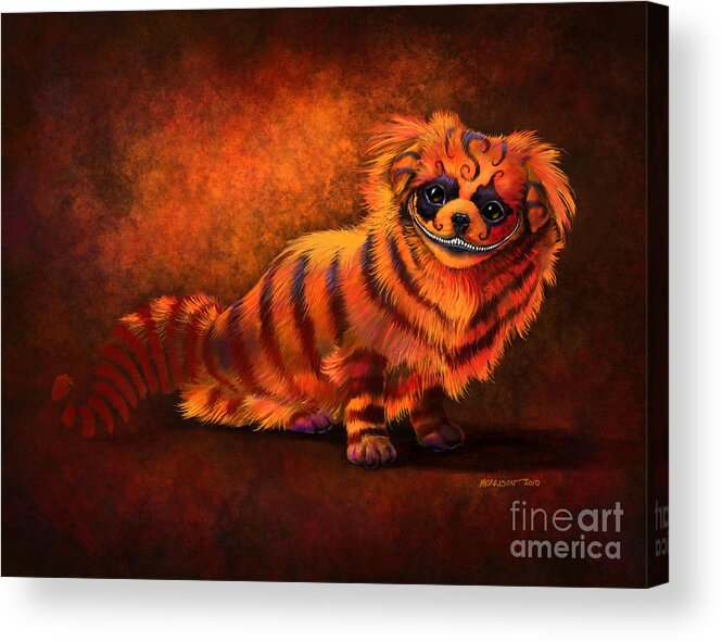 Dog Acrylic Print featuring the digital art Cheshire Canine by Stanley Morrison