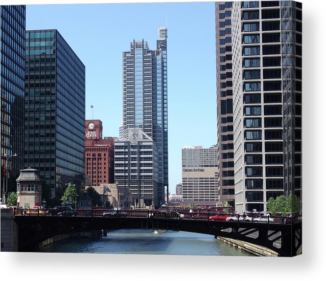 Chicago Acrylic Print featuring the photograph Chicago River 00235 by DiDesigns Graphics