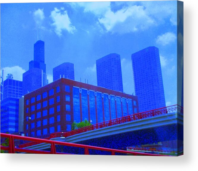 Cityscape Acrylic Print featuring the photograph Chicago the city of blues by Julie Lueders 