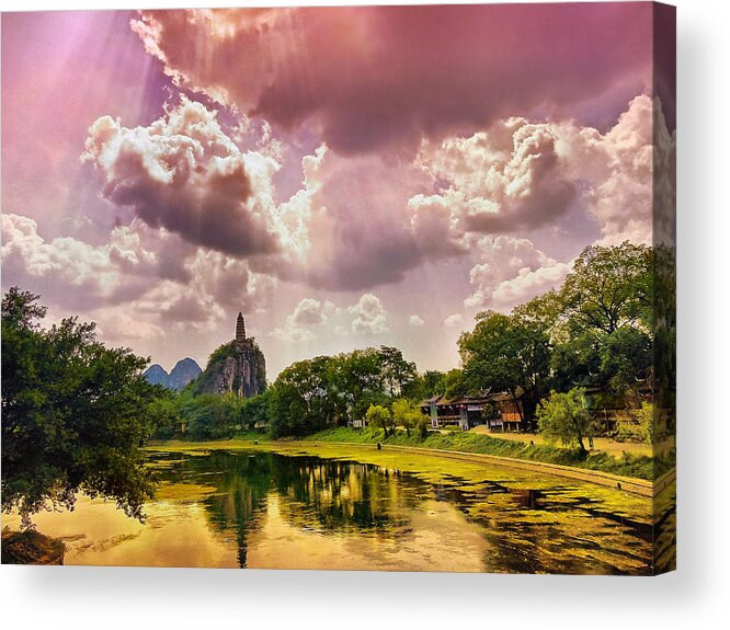 China Acrylic Print featuring the photograph China Guilin landscape scenery photography-13 by Artto Pan