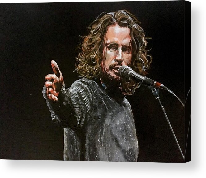 Chris Cornell Acrylic Print featuring the painting Chris Cornell by Joel Tesch