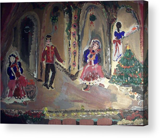 Christmas Acrylic Print featuring the painting Christmas Ballet by Judith Desrosiers