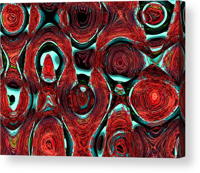 Abstract Acrylic Print featuring the digital art Christmas Ornaments--Back in the Box by Lenore Senior