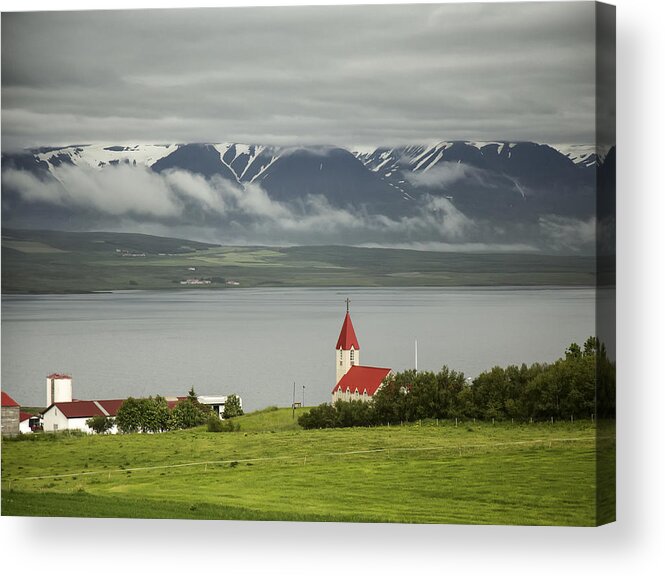 Church Acrylic Print featuring the photograph Church in Akureyri by Cheryl Strahl