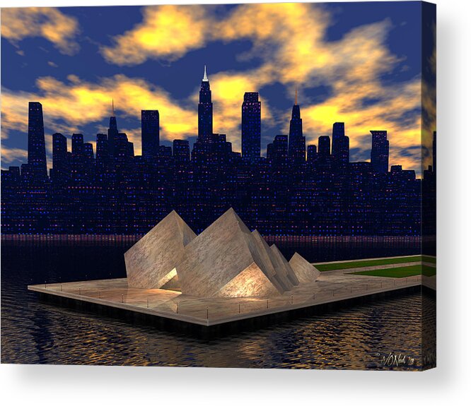 Architecture Acrylic Print featuring the digital art City Jewel 1 by Walter Neal