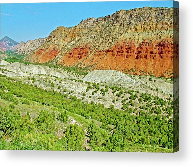 Cliffs In Flaming Gorge National Recreation Area Acrylic Print featuring the photograph Cliffs in Flaming Gorge National Recreation Area, Utah by Ruth Hager