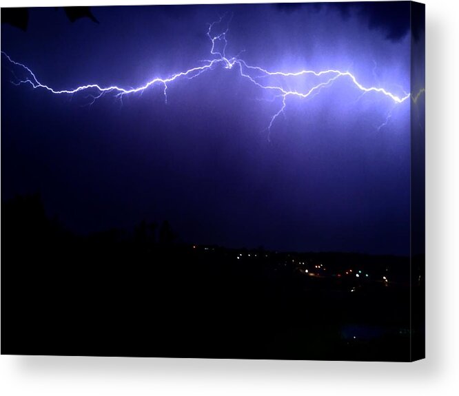 Thunderstorm Acrylic Print featuring the photograph Cloudhopper by Michael Oceanofwisdom Bidwell
