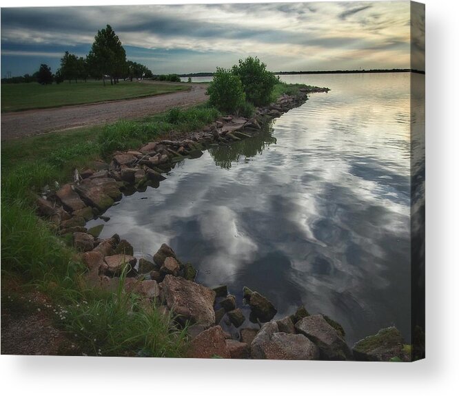 Lake Overholser Acrylic Print featuring the photograph Clouds in the Waters by Buck Buchanan