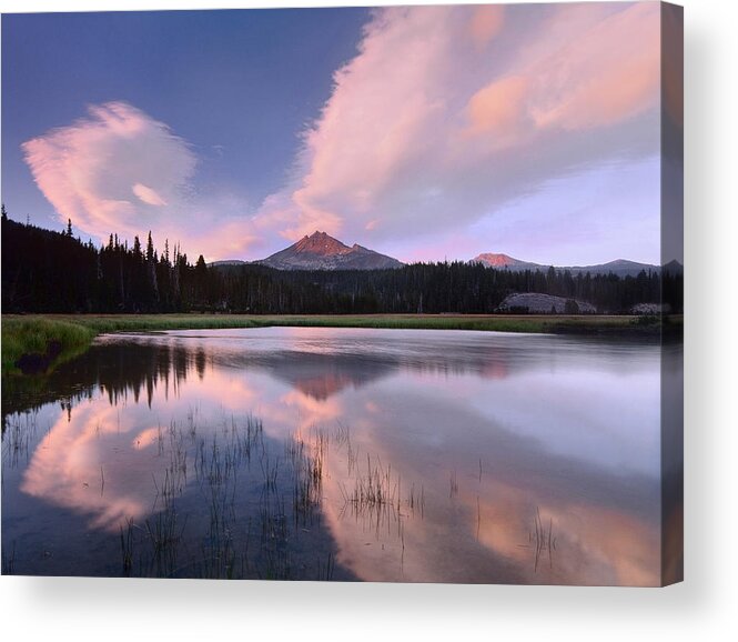00176822 Acrylic Print featuring the photograph Clouds Reflected In Sparks Lake Oregon by Tim Fitzharris