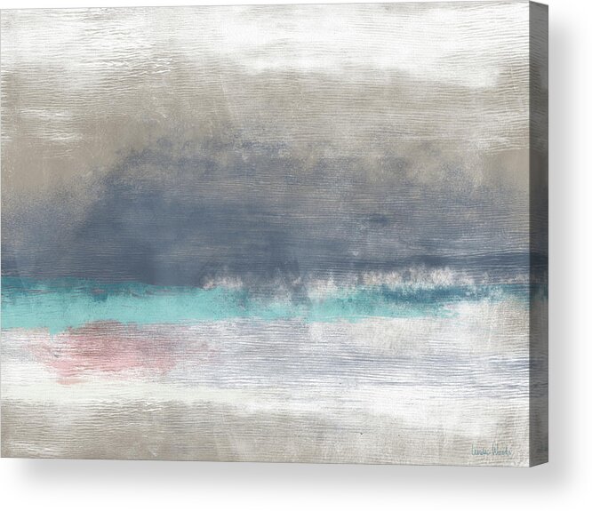 Coastal Acrylic Print featuring the mixed media Coastal Escape-Abstract Art by Linda Woods by Linda Woods