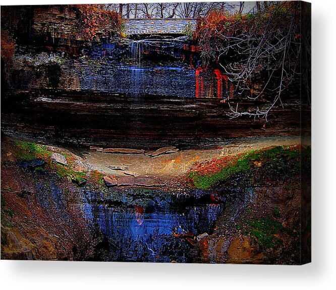 Falls Acrylic Print featuring the photograph Color of Minnehaha Falls by Eric Wait