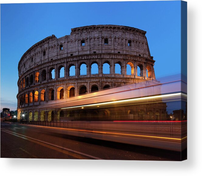 Colosseum Acrylic Print featuring the photograph Colosseum Rush by Rob Davies
