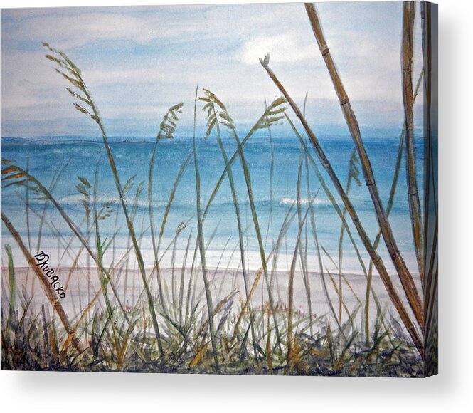 Seascape Acrylic Print featuring the painting Come Away by Dawn Harrell