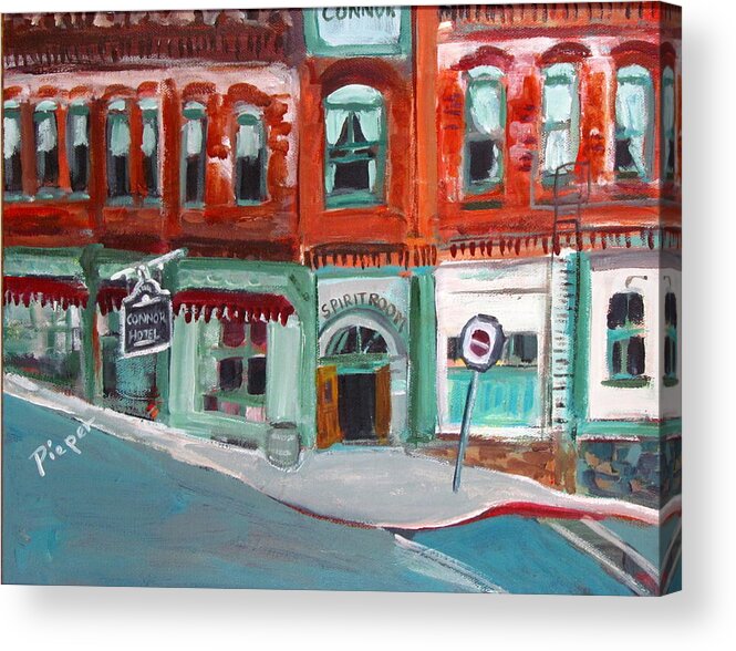 Arizona Acrylic Print featuring the painting Connor Hotel in Jerome by Betty Pieper