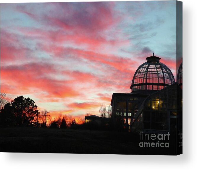 Conservatory Acrylic Print featuring the photograph Conservatory at Sunset by Jean Wright