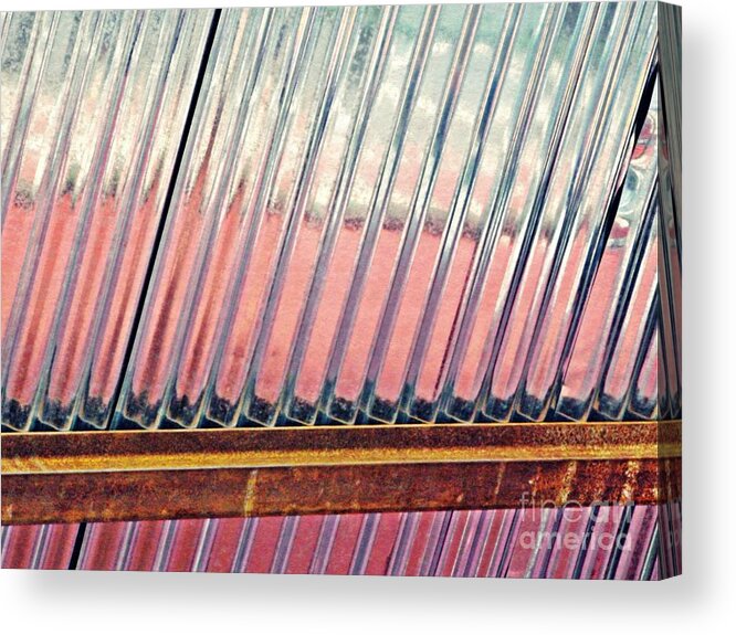 Metal Acrylic Print featuring the photograph Corrugated Metal Abstract 1  by Sarah Loft