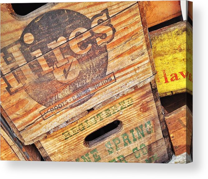 Crates Acrylic Print featuring the photograph Crates for hires by Olivier Calas