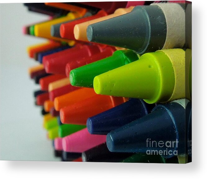 Crayons Acrylic Print featuring the photograph Crayons by Chad and Stacey Hall