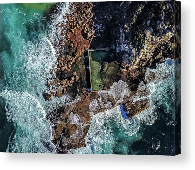 Chriscousins Acrylic Print featuring the photograph Curl Curl Pool by Chris Cousins