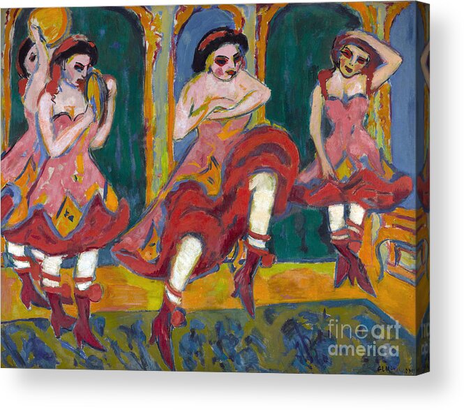 Ernst Ludwig Kirchner Acrylic Print featuring the painting Czardas Dancers by Celestial Images