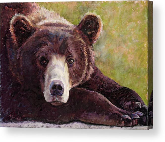 Bear Acrylic Print featuring the painting Da Bear by Billie Colson