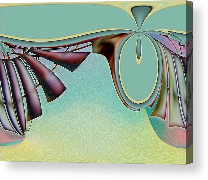 Abstract Acrylic Print featuring the digital art Da Vinci's Nudge by Wendy J St Christopher